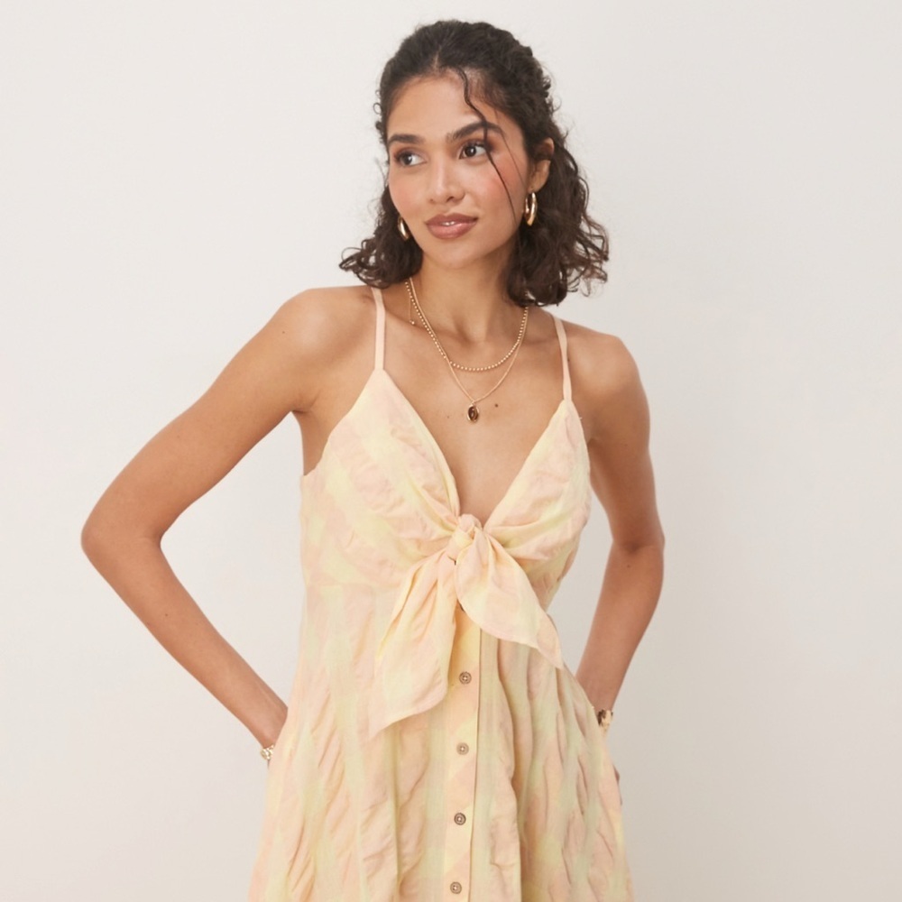 NWOT Free People Gingham Cami Midi Dress 🌼🐝 - Picture 4 of 5